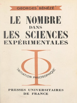 cover image of Le nombre dans les sciences expérimentales
